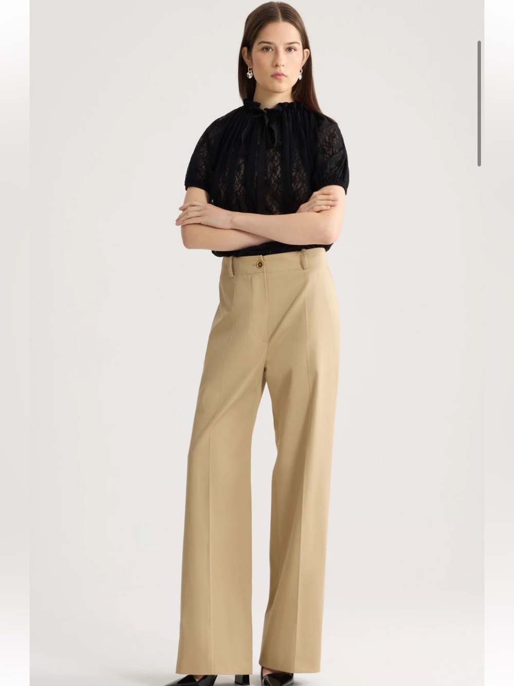 Patou NWOT Tailored Wide-Leg Trousers in Beige